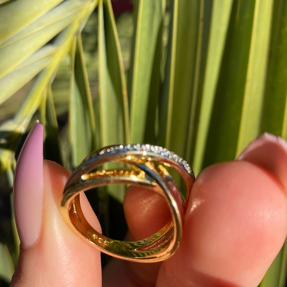 New Elegant Tricolor 925 Silver Ring - Picture 9 of 10